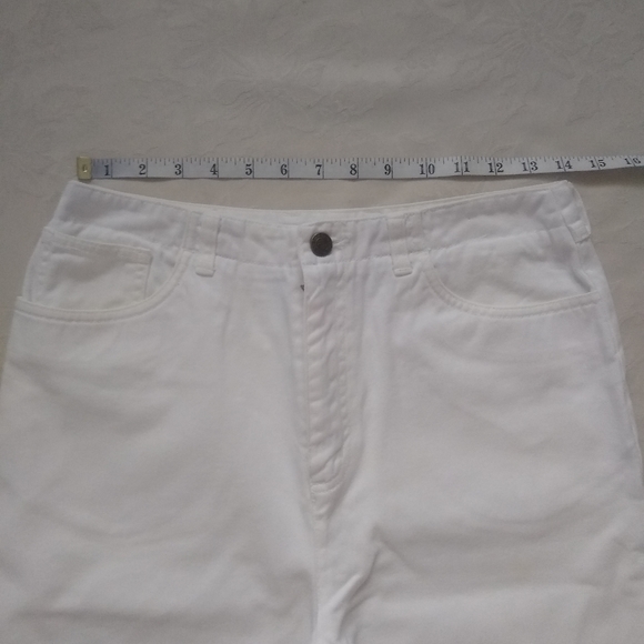 High waist cropped jeans white Tapered - Picture 3 of 8